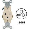 Leviton 20A Ivory Heavy-Duty 6-20R Grounding Single Outlet S11-05821-0IS